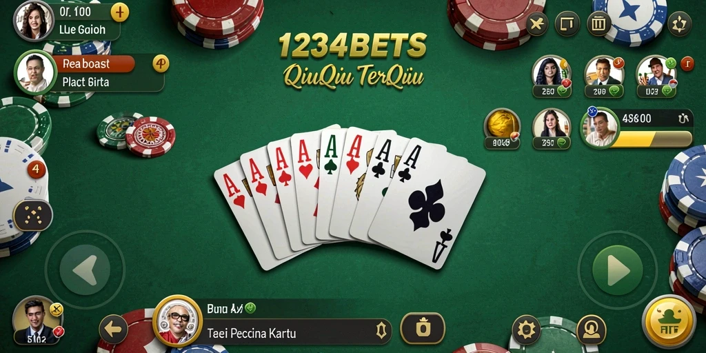 Screenshot gameplay QiuQiu 1234BETS yang seru dan intens.