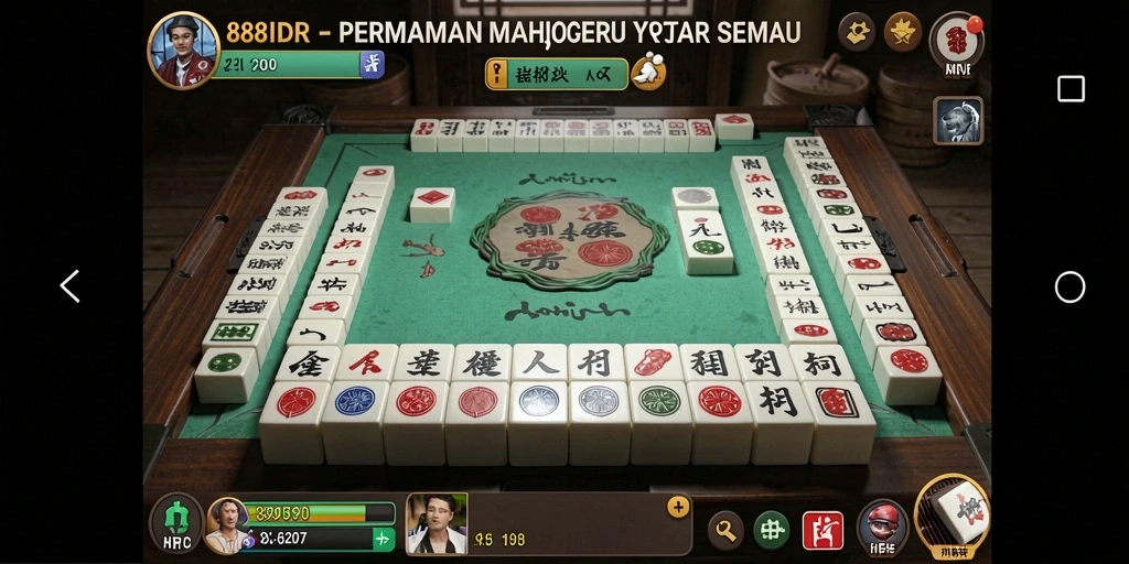 Screenshot permainan Mahjong 888IDR dengan grafis menawan.