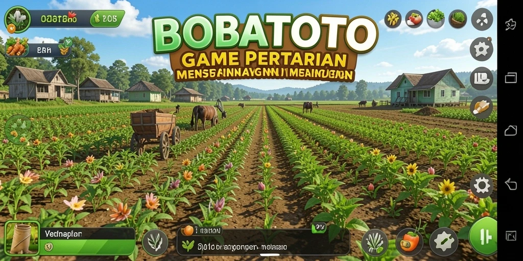 Screenshot gameplay BOBATOTO menampilkan aktivitas bertani yang seru.