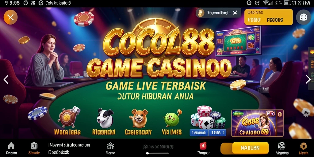 Screenshot gameplay COCOL88 menampilkan dealer langsung yang interaktif dan suasana kasino yang autentik.