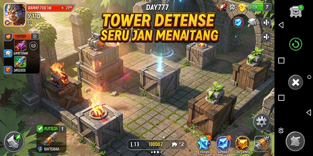 Screenshot gameplay <strong>DAY777</strong> menampilkan pertahanan strategis yang memukau.