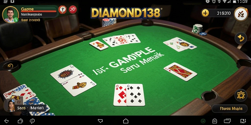 Tampilan antarmuka gameplay Gaple yang menarik di DIAMOND138.