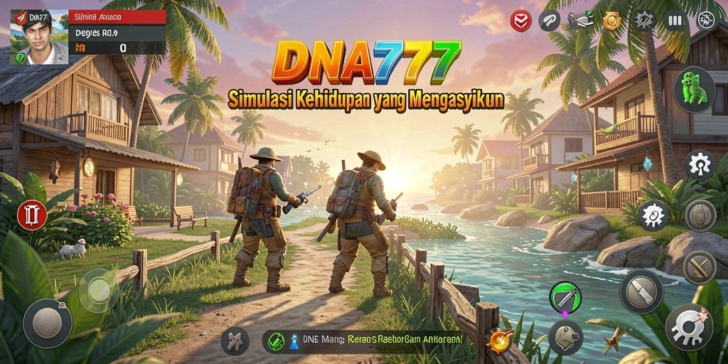 Screenshot gameplay menunjukkan interaksi karakter dalam simulasi kehidupan.