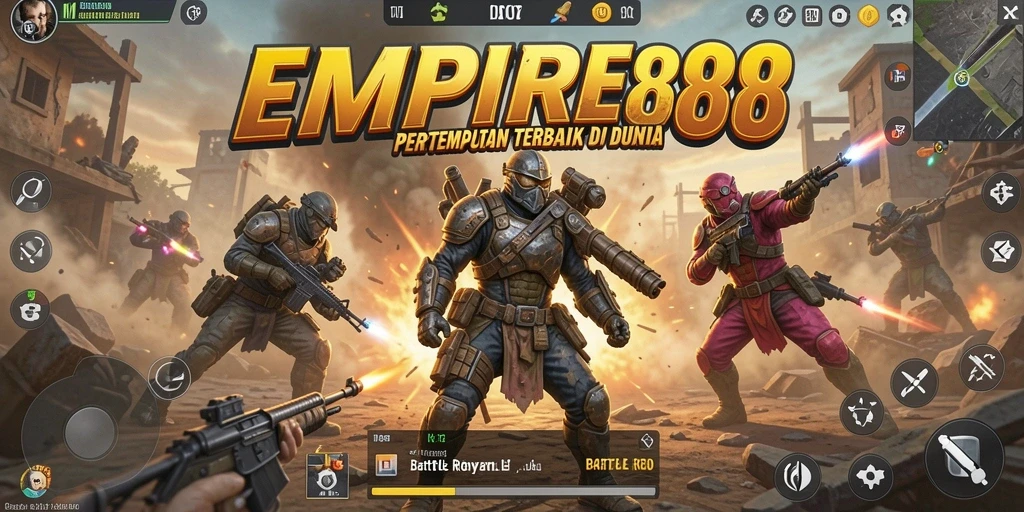 Screenshot gameplay EMPIRE88 dengan aksi seru dalam pertempuran Battle Royale.