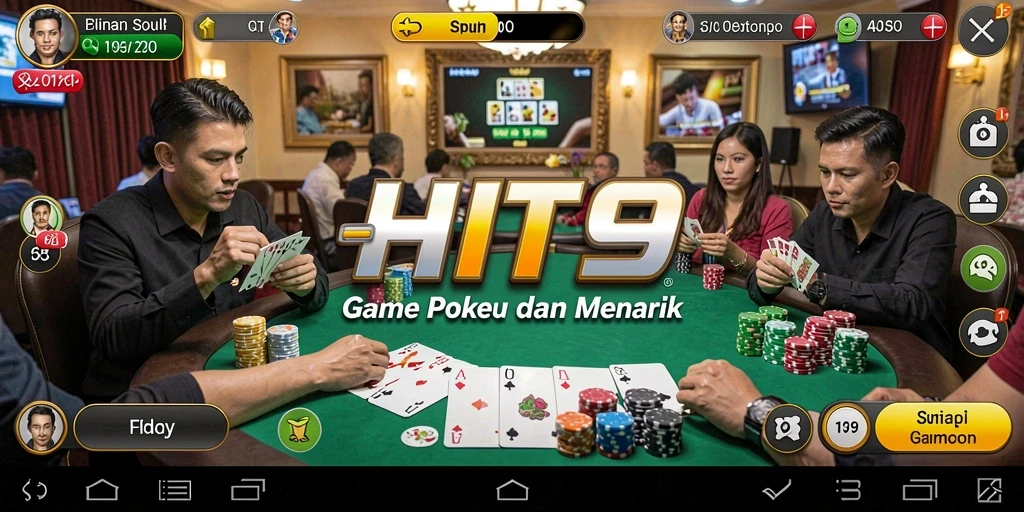 Gameplay seru dan mendebarkan dalam aplikasi HIT9 Poker.
