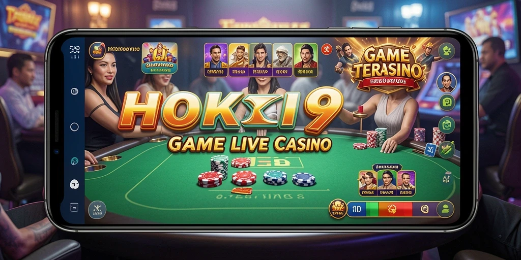 Screenshot utama HOKI9 menampilkan gameplay Live Casino yang memukau.