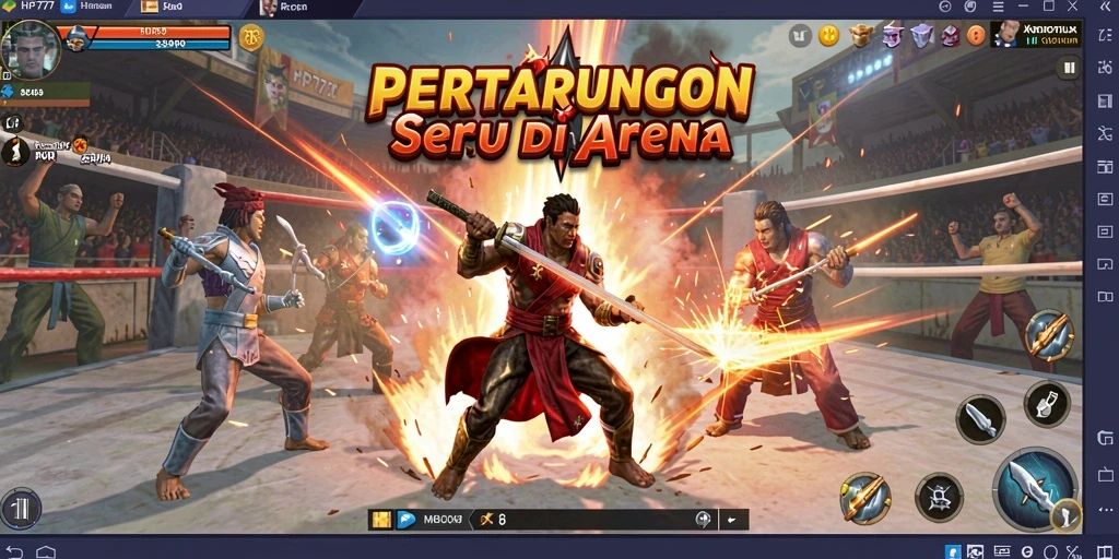 Tangkapan layar dari gameplay HP777 menampilkan aksi pertarungan yang intens.