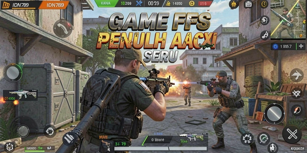 Screenshot gameplay menampilkan aksi tembak-menembak yang intens di IDN789.