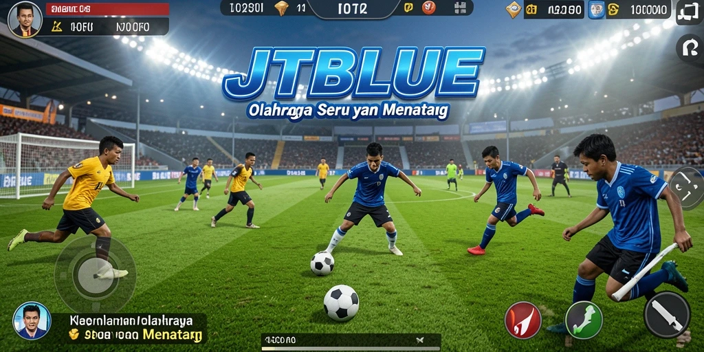 Screenshot gameplay JTBLUE dengan aksi olahraga seru.