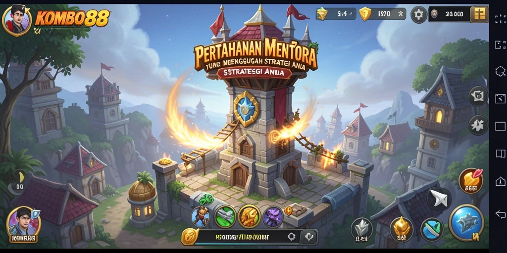 Tangkapan layar gameplay KOMBO88 yang menampilkan aksi Tower Defense menarik.