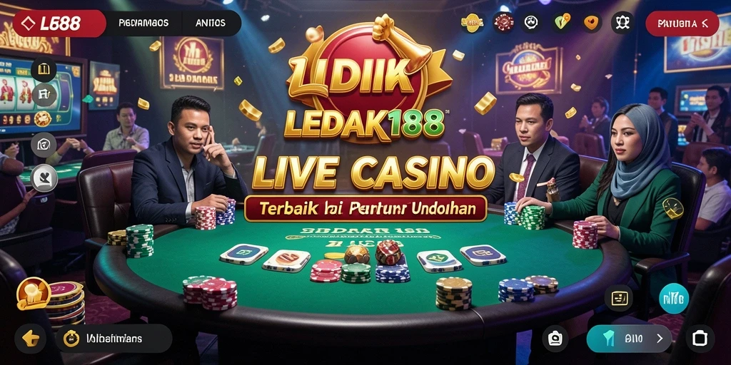 Screenshot utama LEDAK188 menampilkan gameplay Live Casino yang mengasyikkan.
