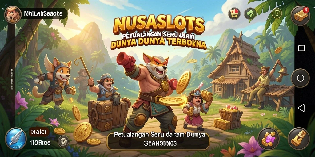 Screenshot utama NUSASLOTS yang menunjukkan aksi seru di dunia terbuka.