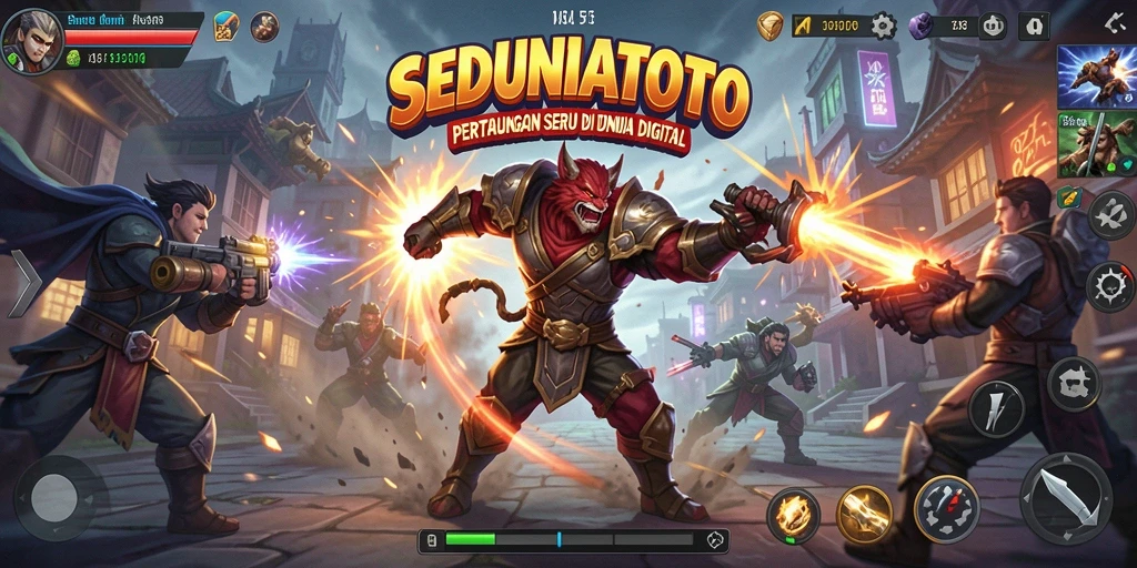 Tampilan aksi seru dari pertarungan di SEDUNIATOTO.