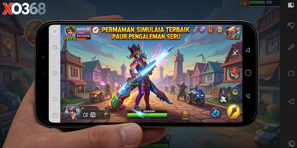 Tangkapan layar utama XO368 menampilkan gameplay simulasi yang menarik dan interaktif.
